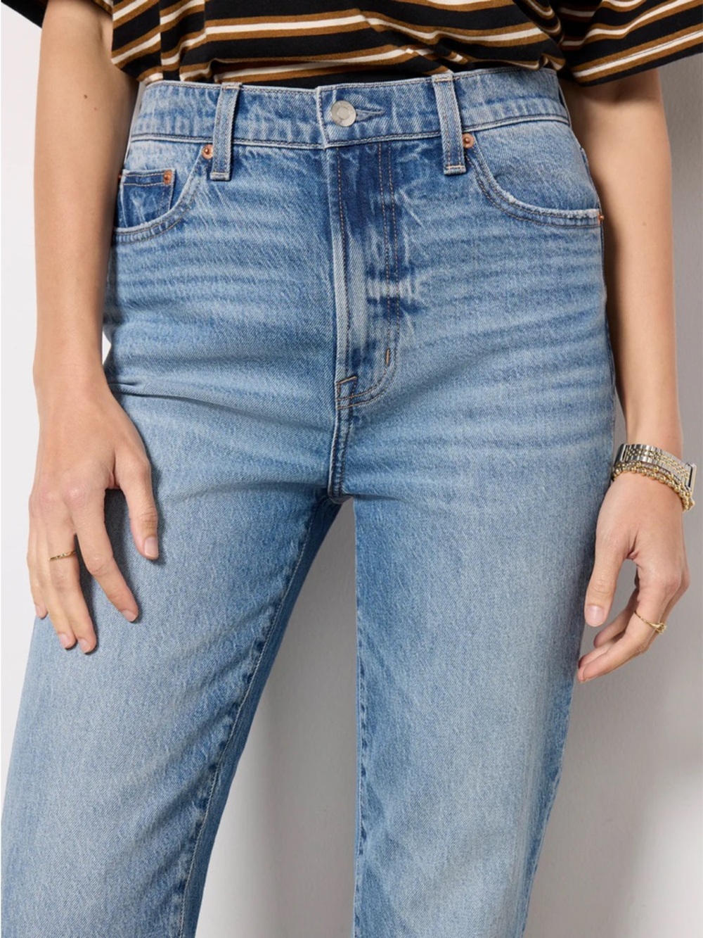 pistola Medium Wash High-Rise Straight Jeans - Picture 4 of 5
